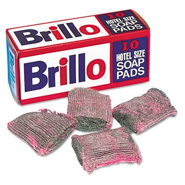 Brillo® Hotel Size Soap Pad, 4 X 4, Charcoal-pink, 10-box freeshipping - TVN Wholesale